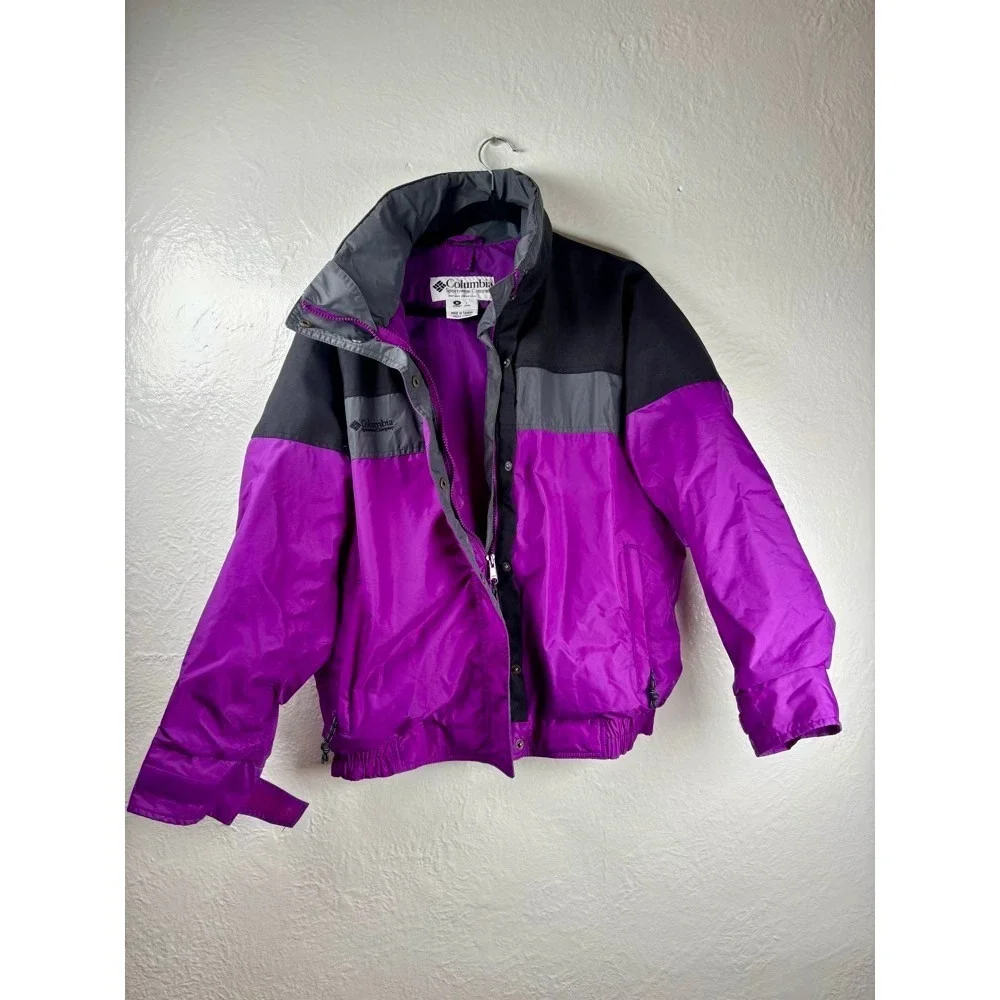Columbia Bugaboo 3-in-1 Interchange Jacket Womens Medium Purple VTG Ski Retro